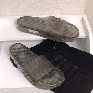 Puma jelly slip on’s.